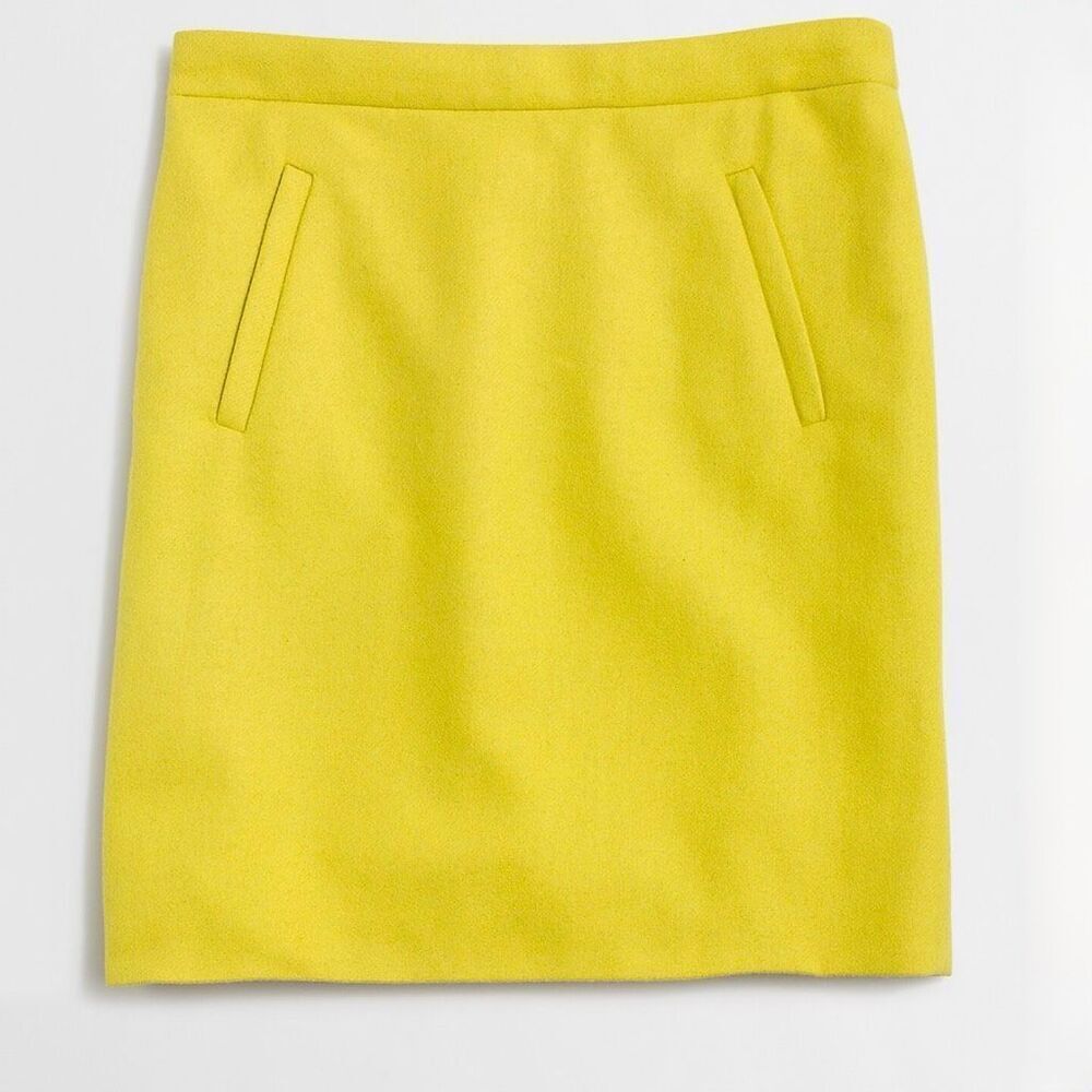 J. Crew Womens Mini Skirt Wool Blend Chartreuse